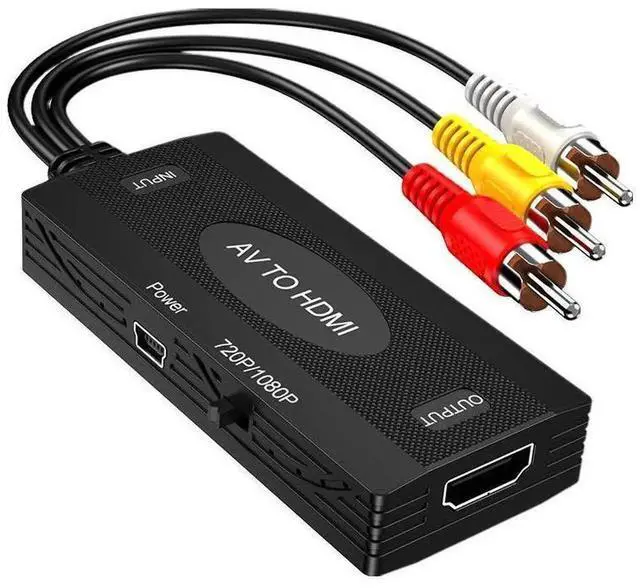Alt view image 5 of 7 - 1080P RCA to HDMI Converter, AV to HDMI Video Audio Adapter, Supports 1080P Resolution, Good Heat Dissipation, Compatible with Surveillance Camera, Set-Top Box for TV, Monitor and Projector