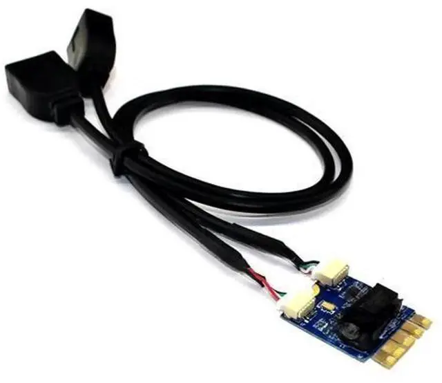 Main image of M.2 NGFF Key A-E to Dual USB 2.0 Port Expansion Card, M.2 to USB Riser Converter Cable, M.2 A-E Key NGFF to Dual USB2.0 Adapter Cable for Desktop PC, Wireless Card Module Expansion