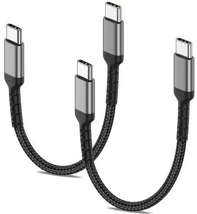 Main image of 6 Inch USB C to C Cable 2 Pack, Braided Short USB-C Charging Cord, Fast Charge USBC Cable Compatible with iPhone 15 Series, Samsung Galaxy S23 Ultra, Google Pixel All USB-C Devices