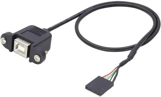 Alt view image 6 of 7 - 50cm Panel Mount USB Cable, USB B Female to 5 Pin Female Dupont Motherboard Header Cable, USB-B Panel Mount Socket to Dupont Wire Adapter Cable, Female to Female Jumper Cable