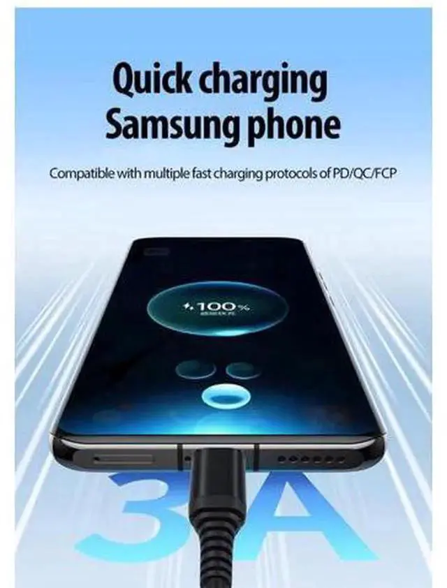 Alt view image 7 of 7 - 60W USB C to USB C Fast Charging & Data Sync Cable, Aluminum Alloy Connector PVC Type C Charging Cord, Durable USB-C Cable Compatible with All USB-C Mobile Phones & Devices