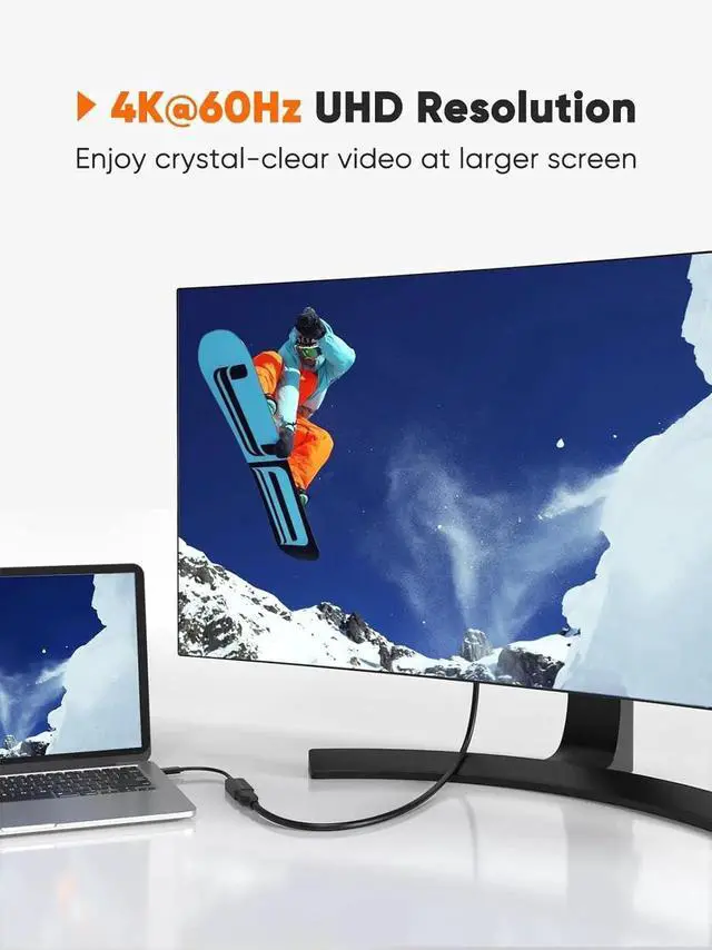Alt view image 3 of 7 - CableCreation USB C to DisplayPort Adapter 4K@60Hz, USB Type-C to DP Video Converter Compatible with iPhone 16/15 Series, MacBook Pro/Air, iPad Pro, XPS, Galaxy Laptop, Rift S, Black
