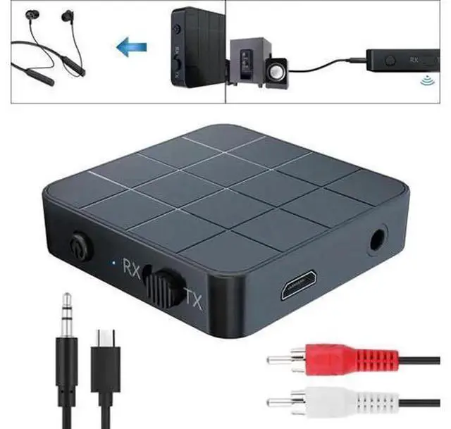 Alt view image 5 of 7 - 2 IN 1 Bluetooth 5.0 Transmitter Receiver, Wireless 3.5mm AUX Audio Adapter with RCA Output, Bluetooth Audio Dongle for TV, PC, Speaker, Car Stereo, Headphones