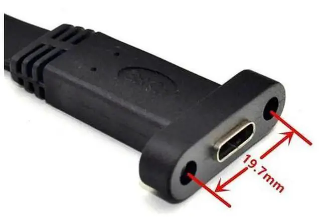 Alt view image 3 of 3 - 50cm USB 3.1 Type-E to Type-C Front Panel Header Extension Cable, Motherboard Type E Header to USB-C Internal Adapter Cable with Mount Panel for PC Chassis Modification, Model N33R