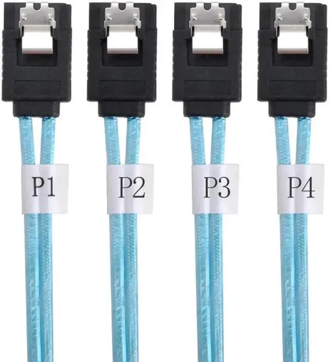 Alt view image 2 of 3 - 50cm 4 SATA 7Pin Host to 4 SATA Target Hard Drive Cable, SATA III 6Gbps NGFF Internal RAID Data Cable, Multi-channel SATA Connection Wire for Server Storage, Hard Disk Array System
