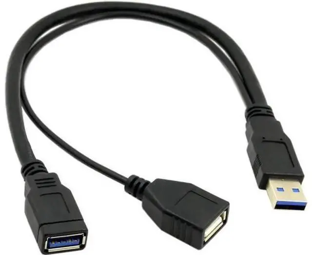 Main image of USB 3.0 Y Splitter Cable, 1 USB Male to 2 USB Female Extra Power & Data Extension Cord, Portable USB Y Cable for 2.5 Inch External Mobile Hard Disk, USB Storage Devices