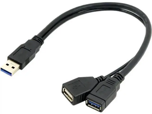Alt view image 2 of 7 - USB 3.0 Y Splitter Cable, 1 USB Male to 2 USB Female Extra Power & Data Extension Cord, Portable USB Y Cable for 2.5 Inch External Mobile Hard Disk, USB Storage Devices