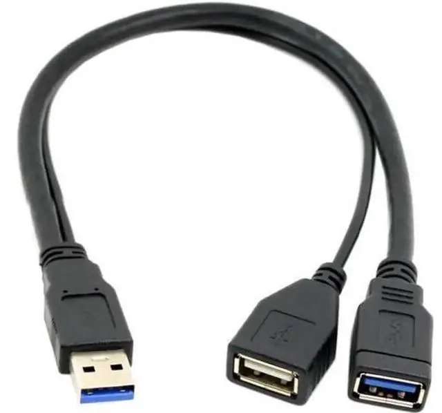 Alt view image 6 of 7 - USB 3.0 Y Splitter Cable, 1 USB Male to 2 USB Female Extra Power & Data Extension Cord, Portable USB Y Cable for 2.5 Inch External Mobile Hard Disk, USB Storage Devices