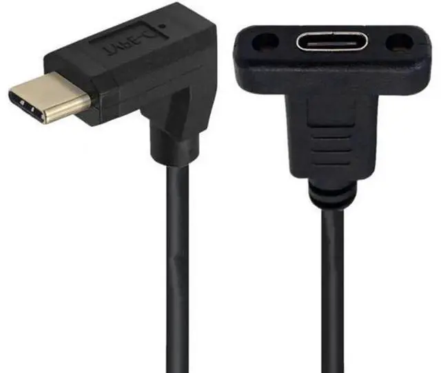 Main image of 30cm USB 3.1 Type-C Male to Female Extension Cable, 90 Degree Up & Down Angled USB-C Extension Cord, High Speed Data Transfer Adapter Wire for Smartphones, Laptops, Docking Station, Type-C Devices
