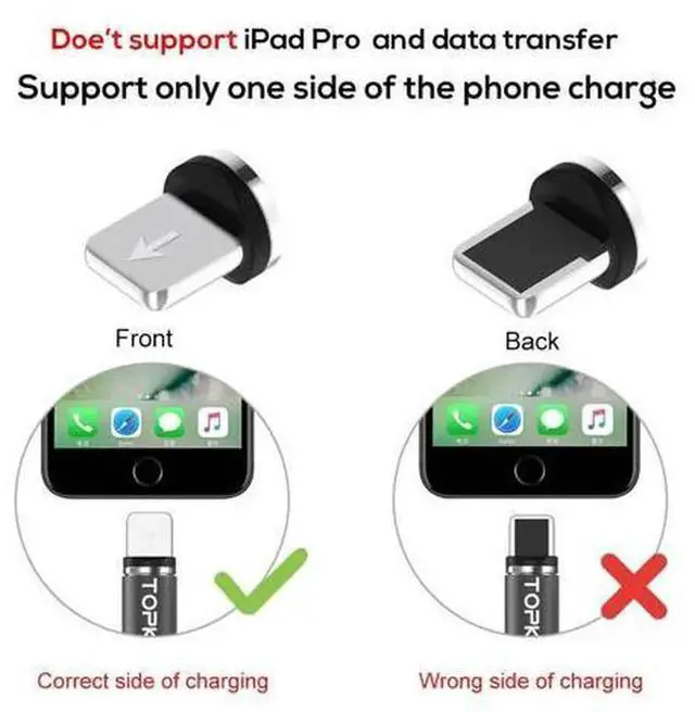 Alt view image 5 of 5 - AM17 2M LED Magnetic Braided USB Charging Cable, 3 in 1 Magnet Charging Wire Compatible with iPhone Xs Max, Lightning, Micro USB, Type-C Smartphones