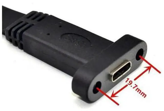 Alt view image 2 of 3 - 50cm USB 3.1 Type E to Type C Front Panel Header Extension Cable, Internal Type E to USB-C Adapter Cable with Bracket Panel N33R