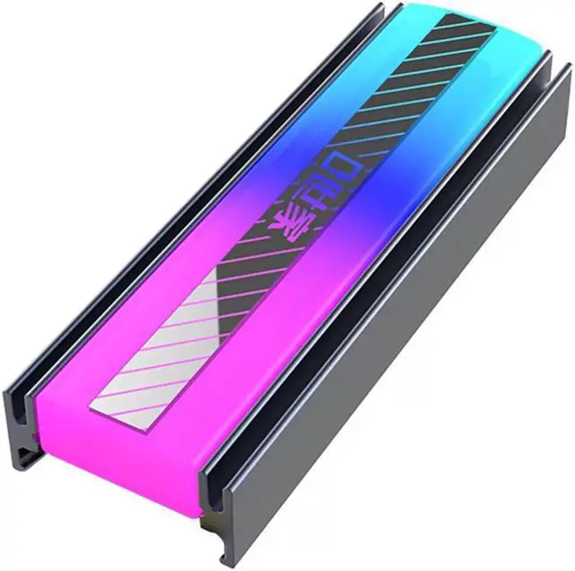 Alt view image 3 of 6 - 5V 3Pin ARGB M.2 2280 SSD Heatsink, Passive Cooling Radiator with Thermal Pad for M.2 2280 Solid State Drive, PC SSD Cooler