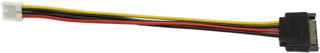 Alt view image 2 of 7 - 8 Inch 4 Pin Floppy to 15Pin SATA Male Power Cable, Floppy Power to SATA Power Adapter Cord for PC Internal Hardware, 2 Pack