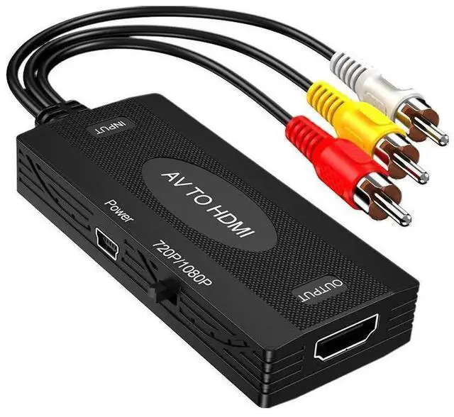 Alt view image 5 of 7 - 1080P RCA to HDMI Converter, AV to HDMI Video Audio Adapter with Good Heat Dissipation, Compatible with Surveillance Camera, Set-top Box, Connect to TV Monitor Projector