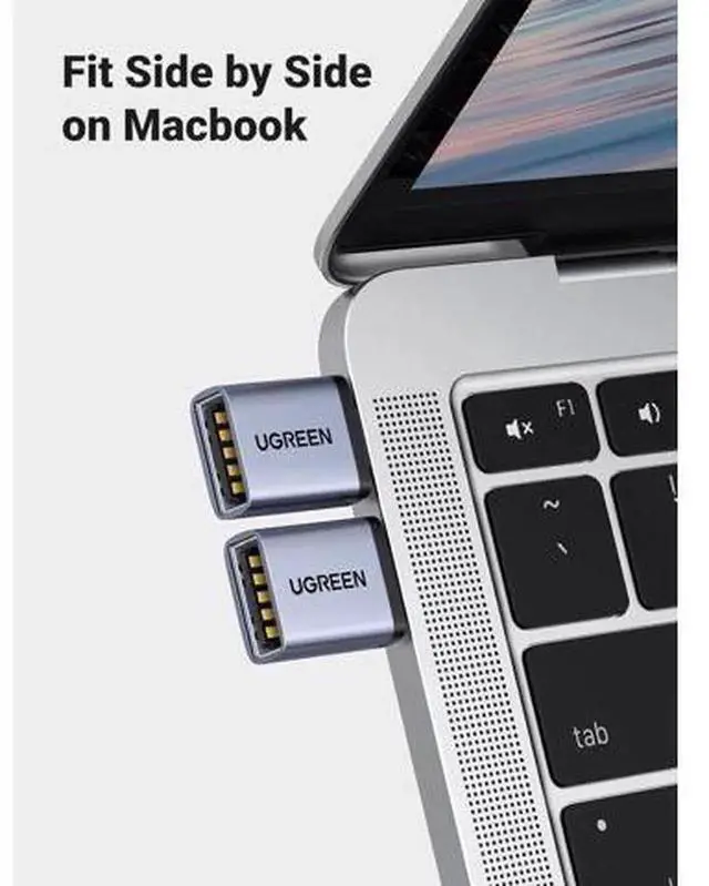 Alt view image 5 of 7 - 2 Pack USB to USB C Adapter, 10Gbps USB-A to USB-C Adapter, Space Gray, Compatible with iPhone 16/15 Pro, MacBook Pro/Air, iPad Pro, Thunderbolt 4/3 Devices