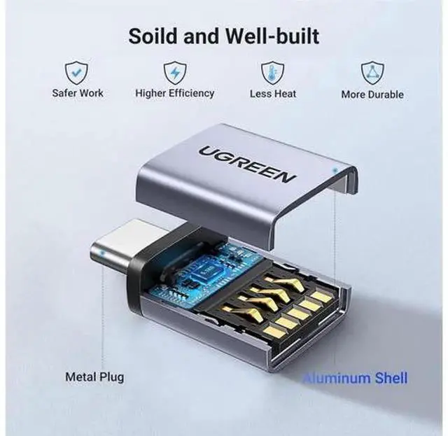 Alt view image 2 of 7 - 2 Pack USB Male to USB-C Female Adapter, 10Gbps High Speed USB A to Type C Converter, Thunderbolt Compatible for iPhone 16/15, MacBook, iPad, Samsung Galaxy, MagSafe, Watch 9/8