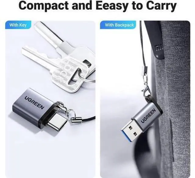 Alt view image 4 of 7 - 2 Pack USB Male to USB-C Female Adapter, 10Gbps High Speed USB A to Type C Converter, Thunderbolt Compatible for iPhone 16/15, MacBook, iPad, Samsung Galaxy, MagSafe, Watch 9/8