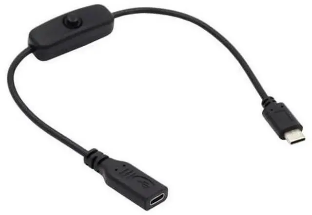 Main image of USB Type-C Male to Female Extension Cable with On/Off Power Switch, USB-C Cord for Laptop, Keyboard, Raspberry Pi 4B