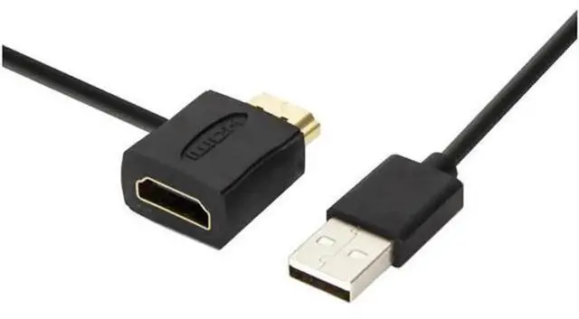Alt view image 2 of 6 - Car USB to HDMI Fast Charging Cable, USB Male to HDMI Male & Female Conversion Power Cord, Only for Vehicle Charging, 50CM Length