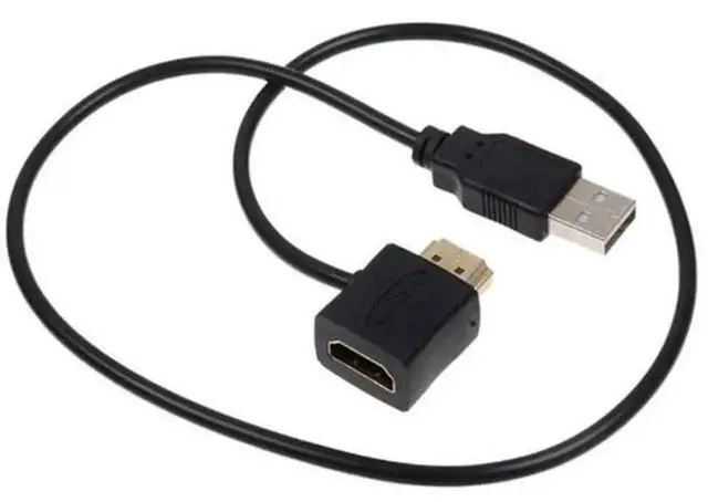 Alt view image 6 of 6 - Car USB to HDMI Fast Charging Cable, USB Male to HDMI Male & Female Conversion Power Cord, Only for Vehicle Charging, 50CM Length