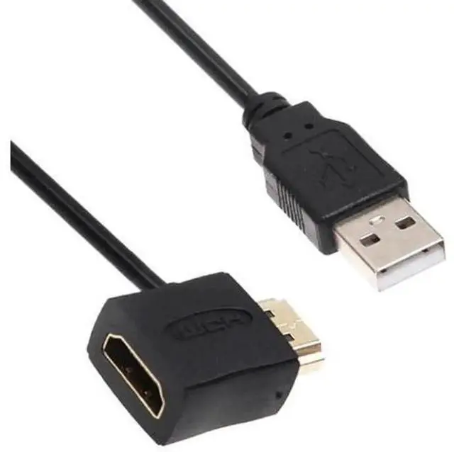 Alt view image 5 of 6 - Car USB to HDMI Fast Charging Cable, USB Male to HDMI Male & Female Conversion Power Cord, Only for Vehicle Charging, 50CM Length