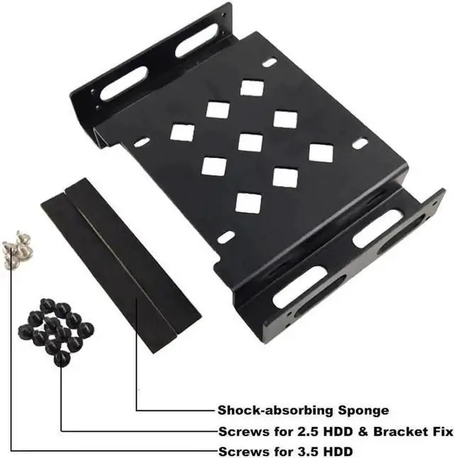 Alt view image 6 of 6 - 2.5/3.5" HDD SSD to 5.25" Drive Bay Adapter Bracket, Aluminum Computer Case Front Bay Mounting Kit, 5.25 Inch Bay to 3.5/2.5 SATA IDE Hard Drive Mount Tray
