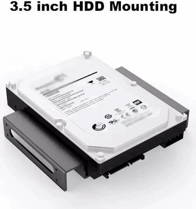 Alt view image 2 of 6 - 2.5/3.5" HDD SSD to 5.25" Drive Bay Adapter Bracket, Aluminum Computer Case Front Bay Mounting Kit, 5.25 Inch Bay to 3.5/2.5 SATA IDE Hard Drive Mount Tray