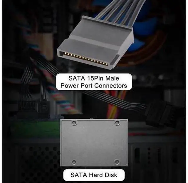 Alt view image 7 of 7 - 15 Pin SATA Power Extension Cable 3Pack, 10 Inch Male to Female SATA Power Extension Cord, Black SATA Power Cable for HDD, SSD, Optical Drive, Compatible with All Mainstream Brands