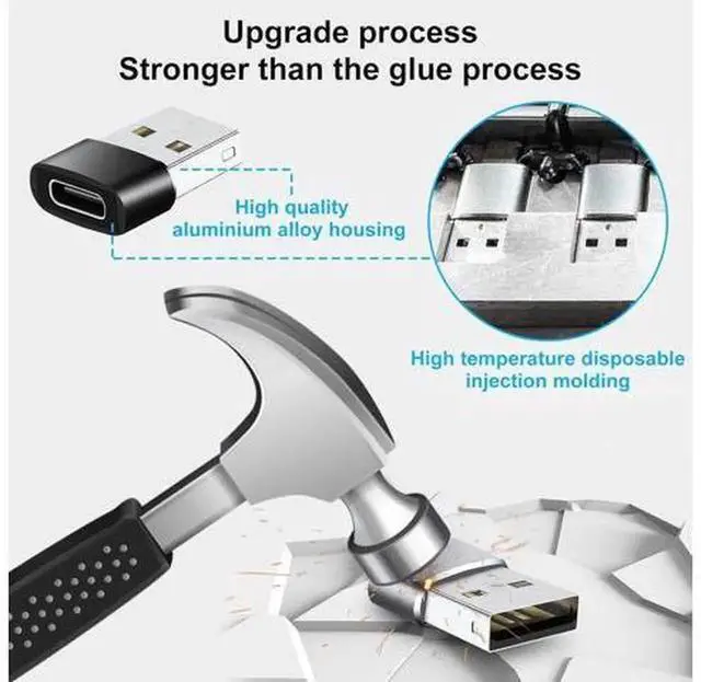 Alt view image 6 of 7 - 8 Pack USB C to USB 3.0 OTG Adapters, Type-C Male to USB-A Female & USB-A Male to Type-C Female Converter Plug, Black USB-C Adaptor for iPhone 15, MacBook, iPad, Charging & Data Transfer