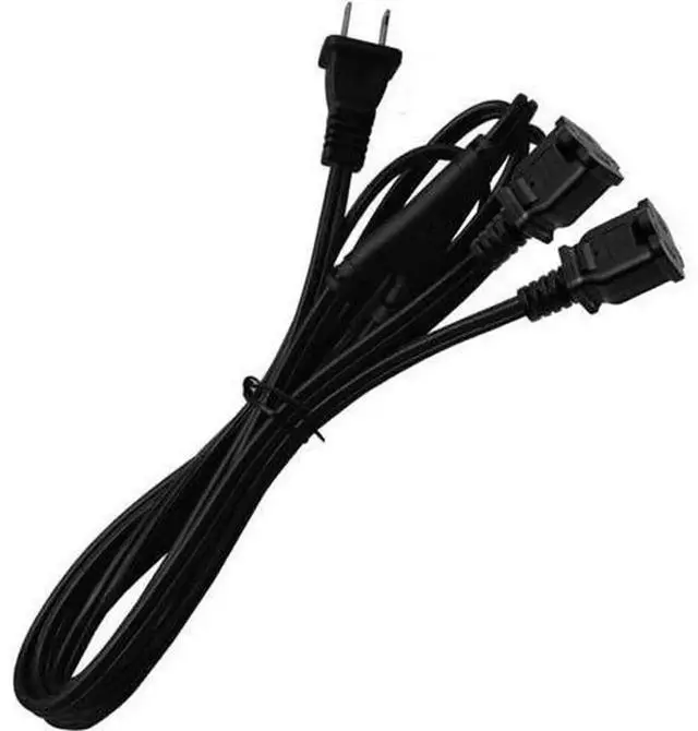 Alt view image 4 of 5 - 2FT 180 Degree Flat NEMA 1-15P to 3 Outlet NEMA 1-15R Power Splitter Cord, US AC 2-Prong Polarized Power Extension Cable, ETL Listed 1-in-3 Power Adapter for Home & Office Electronics