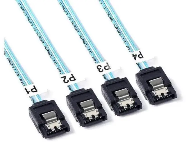 Alt view image 6 of 6 - 1M Mini SAS to SATA Forward Breakout Cable, SFF-8087 to SATA Cable, SFF8087 Mini-SAS RAID Controller to SATA Hard Drive SSD Cable, 3.3FT