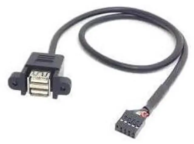 Main image of 9 Pin USB Header Male to Female Extension Splitter Cable, USB 2.0 Motherboard 9Pin Header to Dual USB A Female Adapter Cord for PC Front Panel