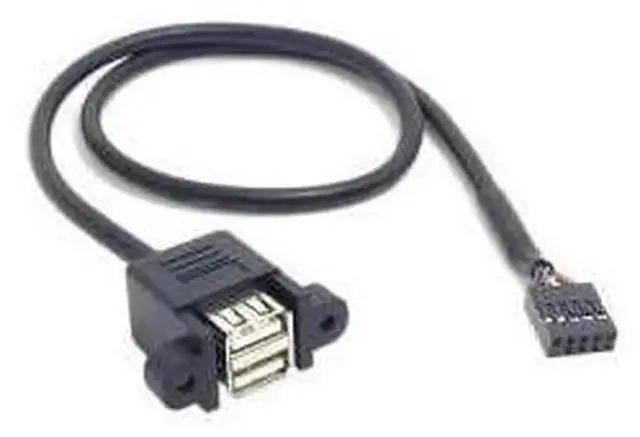 Alt view image 5 of 5 - 9 Pin USB Header Male to Female Extension Splitter Cable, USB 2.0 Motherboard 9Pin Header to Dual USB A Female Adapter Cord for PC Front Panel