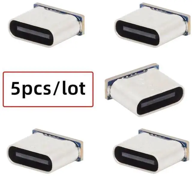Alt view image 2 of 7 - 5pcs/Lot Type-C Female Solder Socket, DIY SMT 5Pin Data Power Connector, DC 5V Charging Port Replacement Interface