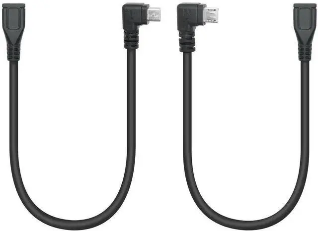 Main image of 9 Inch Short Micro USB Extension Cable, 90 Degree Left & Right Angle Micro USB Male to Female Charging Data Sync Cord for Cellphones, Tablets, MP3 Players & More, 1 Pair
