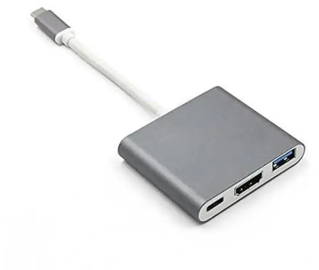 Alt view image 4 of 5 - USB-C Multiport Hub Adapter for MacBook Pro/Air, Thunderbolt 3 Compatible Type-C Hub with 4K HDMI Output, USB 3.0 Port and USB-C Power Delivery Pass-Through Charging