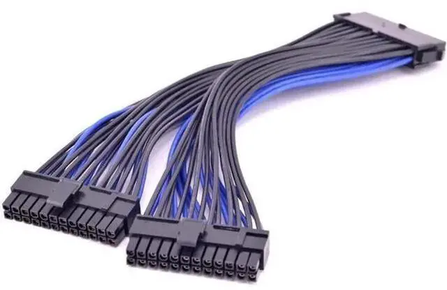 Main image of 30CM ATX 24Pin 1 to 2 Power Splitter Extension Cable, 20+4 Pin Male to Dual Female PSU Cable, Desktop Motherboard 24Pin Power Supply Wire for DIY PC Computer Chassis