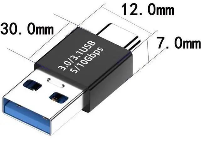 Alt view image 3 of 5 - 3 Pack USB 3.1 A Male to Type-C Male Adapter, 10Gbps High Speed USB A to USB-C Connector, Black Compact Data Transfer Adapter for Smartphone, Laptop, Notebook, External Storage and USB-C Devices