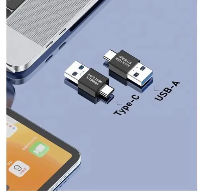 Alt view image 4 of 5 - 3 Pack USB 3.1 A Male to Type-C Male Adapter, 10Gbps High Speed USB A to USB-C Connector, Black Compact Data Transfer Adapter for Smartphone, Laptop, Notebook, External Storage and USB-C Devices