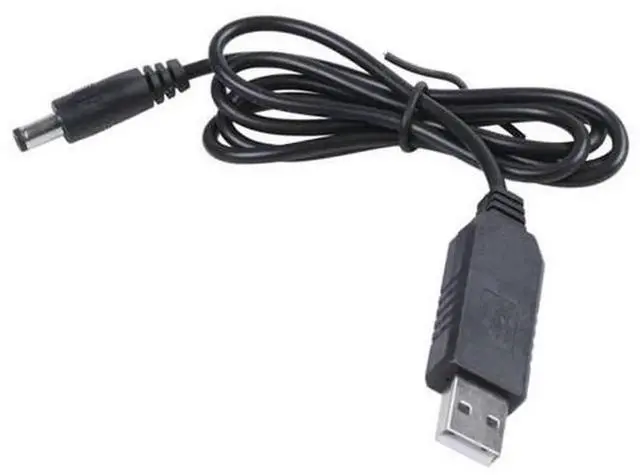 Main image of 1M USB to DC Power Cable, 5V to 12V Step-Up Converter Module, 5.5x2.1mm DC Barrel Male Plug Jack, USB A to DC Power Supply Cord