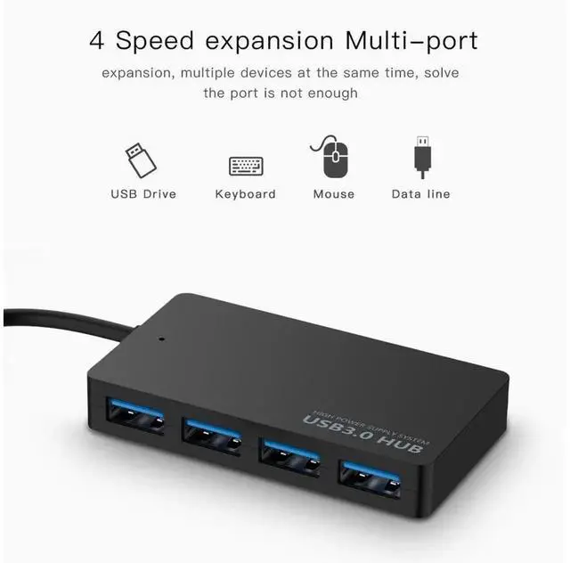 Alt view image 3 of 7 - USB-C Hub Adapter, 4-Port USB 3.0 Type C Data Hub, USB Type-C to USB 3.0 Multiport Converter Compatible with MacBook Pro, iMac, Chromebook, XPS, Samsung Galaxy and More USB-C Devices