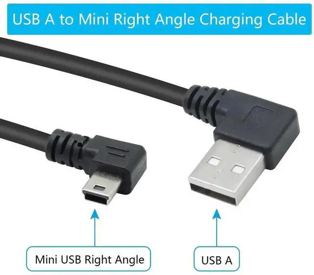 Alt view image 6 of 7 - 9 Inch Right Angle Mini USB 2.0 Cable 2-Pack, USB Type A Male to 90 Degree Right Angled Mini USB Short Charging & Data Sync Cord for Dash Cam, Digital Camera, Portable Hard Drive, MP3 Player and Mobil