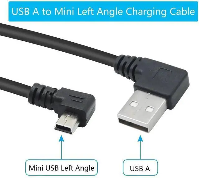 Alt view image 7 of 7 - 9 Inch Left Angle Mini USB 2.0 Cable 2-Pack, USB Type A Male to 90 Degree Left Angled Mini USB Short Charging & Data Sync Cord for Dash Cam, Digital Camera, Portable Hard Drive, MP3 Player and Mobile