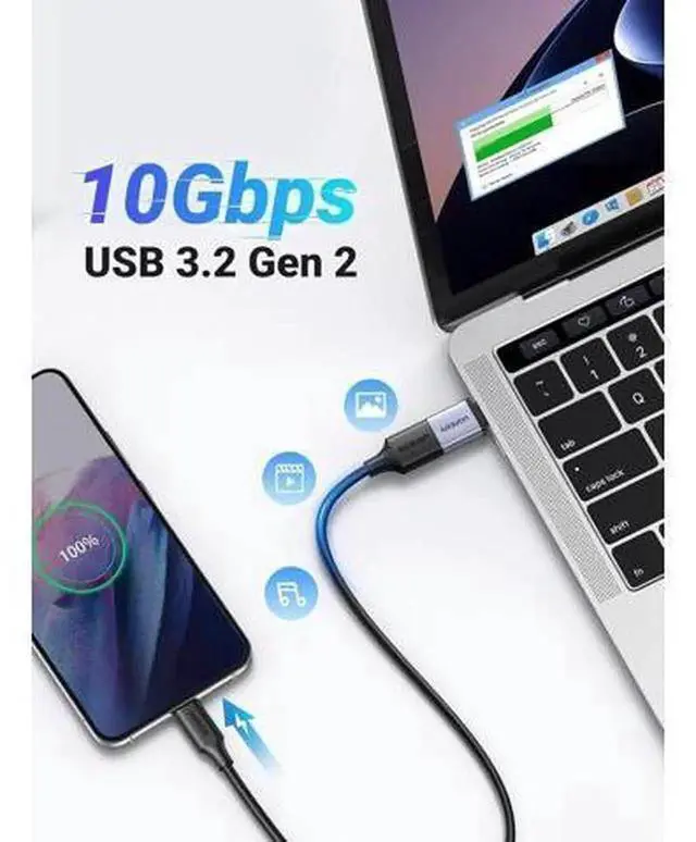 Alt view image 7 of 7 - 2 Pack USB to USB C Adapter 10Gbps, USB-A to USB-C Female Converter, Thunderbolt 3/4 Compatible, Space Gray USB Type C Adapter for iPhone 16/15 Pro, MacBook Pro/Air, iPad Pro