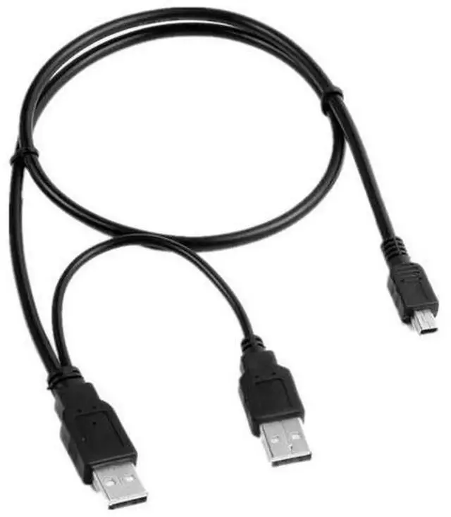 Main image of USB 2.0 Y Splitter Cable, USB Male to USB Male & Mini 5Pin Male Power & Data Sync Cord, Portable Charging Data Transfer Cable Compatible with eGo Series Devices