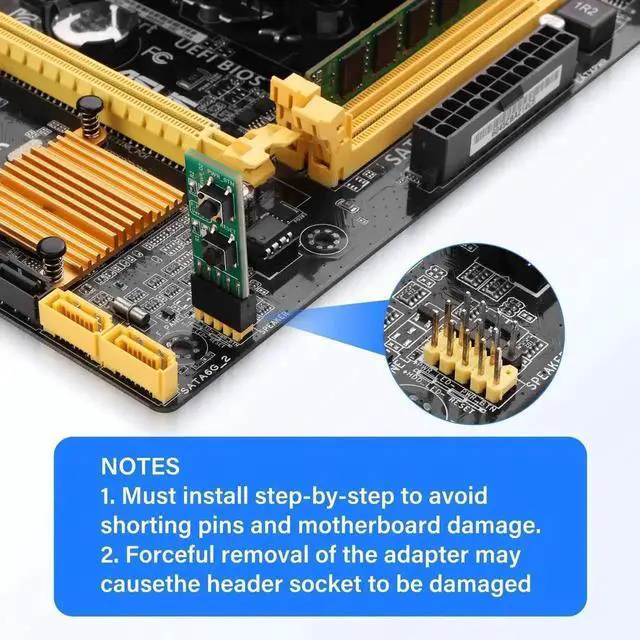 Alt view image 3 of 6 - 9Pin Power Reset Switch Test Adapter Board for Desktop PC Motherboard, Manual Power ON/Off & Reset Control Module for Mainboard Debugging and Testing