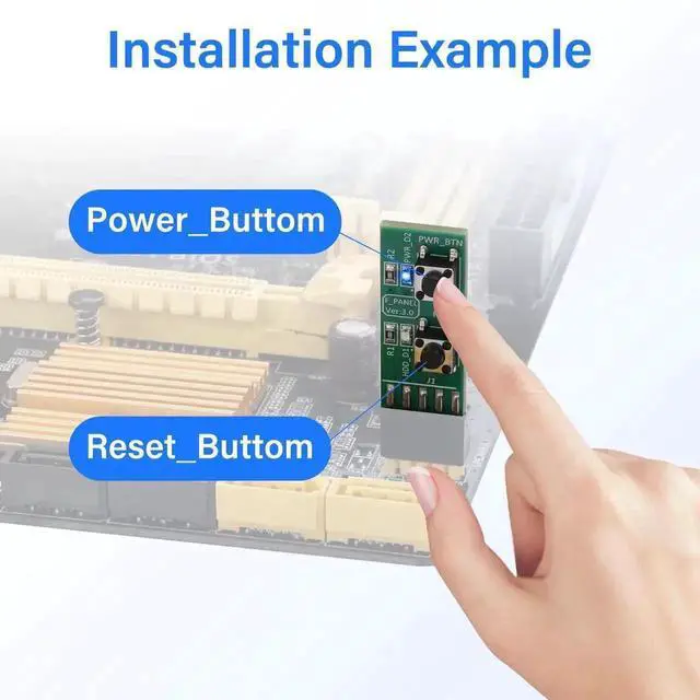 Alt view image 2 of 6 - 9Pin Power Reset Switch Test Adapter Board for Desktop PC Motherboard, Manual Power ON/Off & Reset Control Module for Mainboard Debugging and Testing