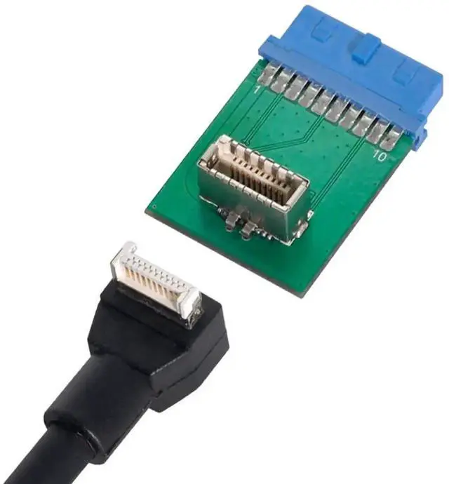Alt view image 4 of 7 - USB 3.1 Front Panel Key-B Type-E to USB3.0 20Pin Header Male Extension Adapter, Type-E to 20Pin Mainboard Converter for PC Motherboard Front Panel Connection