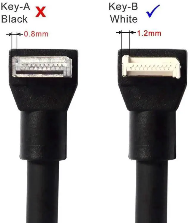 Alt view image 6 of 7 - USB 3.1 Front Panel Key-B Type-E to USB3.0 20Pin Header Male Extension Adapter, Type-E to 20Pin Mainboard Converter for PC Motherboard Front Panel Connection