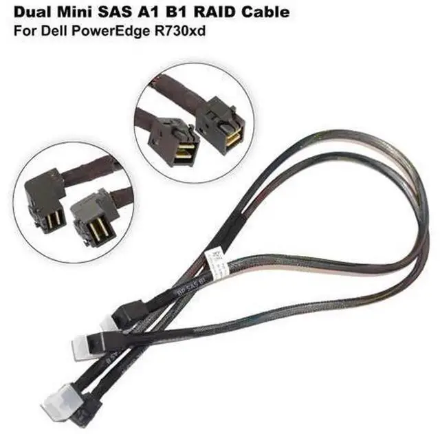 Alt view image 7 of 7 - Mini SAS HD SFF-8643 Cable, A1 B1 PCI SAS RAID Cable PN 8T05V / 08T05V CN-08T05V, Compatible with Dell PowerEdge R730XD Server & H730P RAID Controller, Internal Storage Backplane Connection Wire
